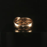14k Yellow and White Gold Diamond Crossover Band Ring Size 6