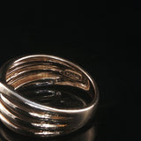 14k Yellow and White Gold Diamond Crossover Band Ring Size 6
