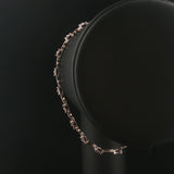14k White Gold and 2.30cttw Diamond Cluster Floral Link Bracelet 7.5"