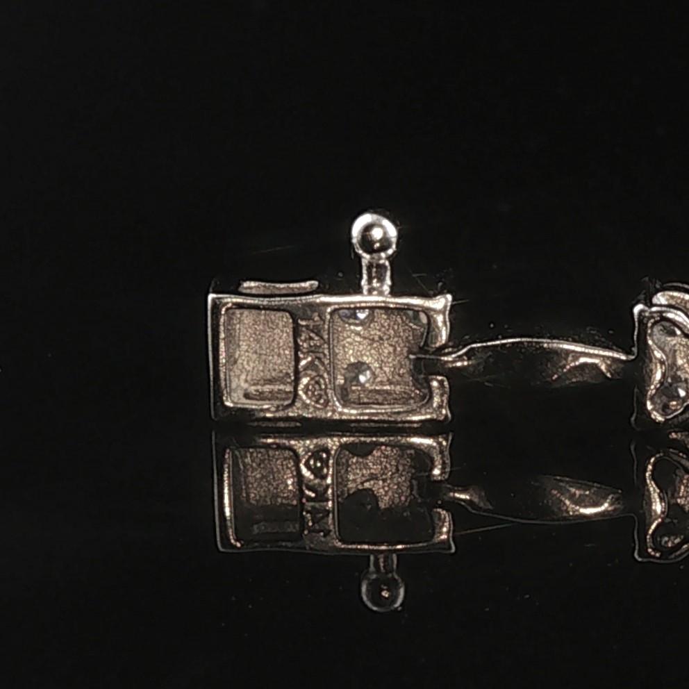 14k White Gold and 2.30cttw Diamond Cluster Floral Link Bracelet 7.5"