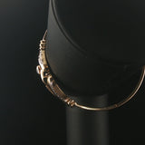 14k Yellow Gold 17.5g Cabochon Sapphire and Diamond Bangle Bracelet 7"