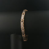 14k Yellow Gold and 0.75cttw Diamond Fancy X Link Bracelet 7.25"