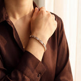 14k Yellow Gold and 0.75cttw Diamond Fancy X Link Bracelet 7.25"