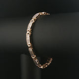 14k Yellow Gold and 0.75cttw Diamond Fancy X Link Bracelet 7.25"
