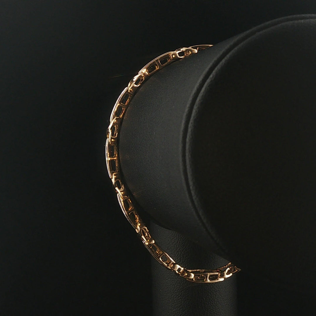 14k Yellow Gold and 0.75cttw Diamond Fancy X Link Bracelet 7.25"