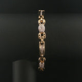 14k Yellow Gold and 1cttw Diamond Solid 20g Fancy Link Bracelet 7"