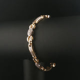 14k Yellow Gold and 1cttw Diamond Solid 20g Fancy Link Bracelet 7"
