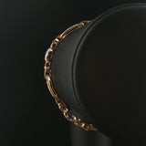 14k Yellow Gold and 1cttw Diamond Solid 20g Fancy Link Bracelet 7"