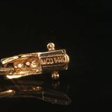 14k Yellow Gold and 1cttw Diamond Solid 20g Fancy Link Bracelet 7"