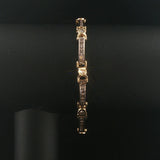 14k Yellow and White Gold 1cttw Diamond Solid 15.6g Fancy Link Bracelet 7"