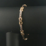 14k Yellow and White Gold 1cttw Diamond Solid 15.6g Fancy Link Bracelet 7"