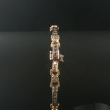 14k Yellow and White Gold 1cttw Diamond Solid 15.6g Fancy Link Bracelet 7"