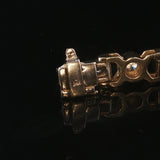 14k Yellow and White Gold 1cttw Diamond Solid 15.6g Fancy Link Bracelet 7"