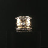 14k Yellow and White Gold 2cttw Diamond Wide Vintage Band Ring Size 7