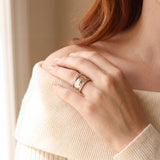 14k Yellow and White Gold 2cttw Diamond Wide Vintage Band Ring Size 7