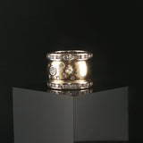 14k Yellow and White Gold 2cttw Diamond Wide Vintage Band Ring Size 7