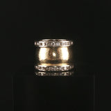 14k Yellow and White Gold 2cttw Diamond Wide Vintage Band Ring Size 7