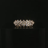 14k White Gold and 0.75cttw Diamond Vintage Cluster Band Ring Size 6