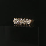 14k White Gold and 0.75cttw Diamond Vintage Cluster Band Ring Size 6