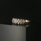 14k White Gold and 0.75cttw Diamond Vintage Cluster Band Ring Size 6