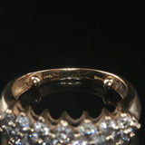 14k White Gold and 0.75cttw Diamond Vintage Cluster Band Ring Size 6