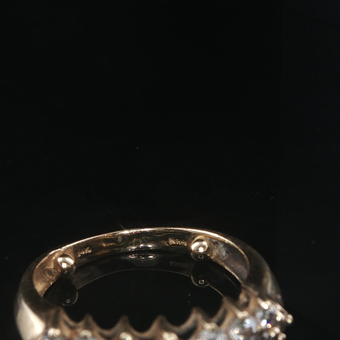 14k White Gold and 0.75cttw Diamond Vintage Cluster Band Ring Size 6