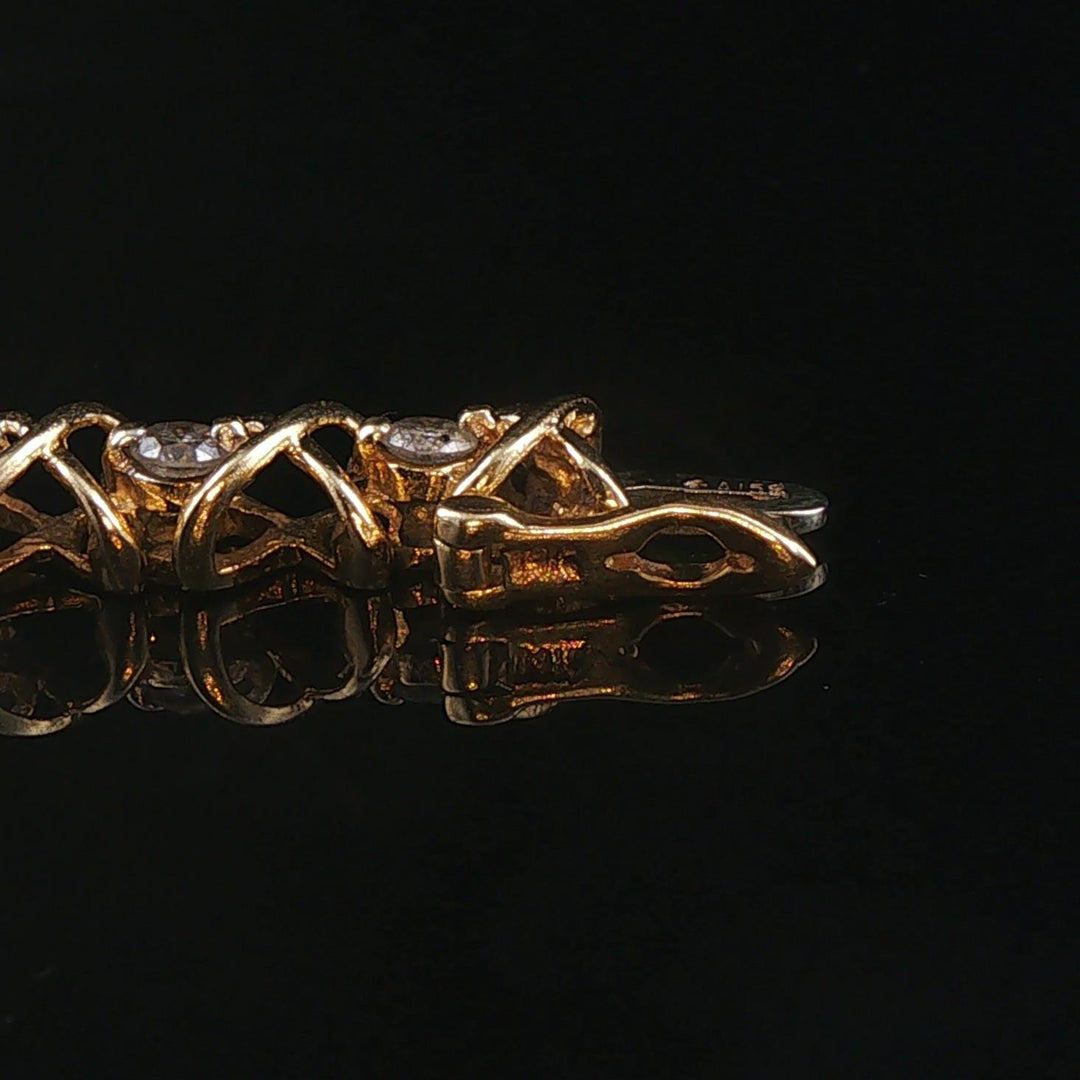 14k Yellow Gold and 2.40cttw Diamond Fancy X Link Bracelet 7.25"