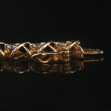 14k Yellow Gold and 2.40cttw Diamond Fancy X Link Bracelet 7.25"