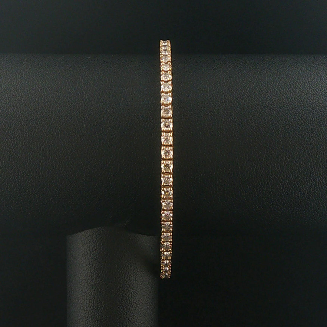 14k White Gold and 2.5cttw Diamond Solid Tennis Bracelet 7"