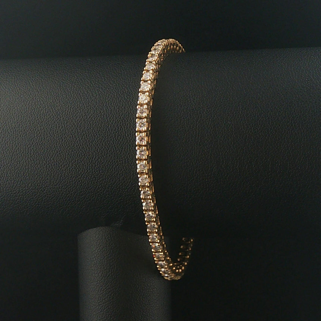 14k White Gold and 2.5cttw Diamond Solid Tennis Bracelet 7"