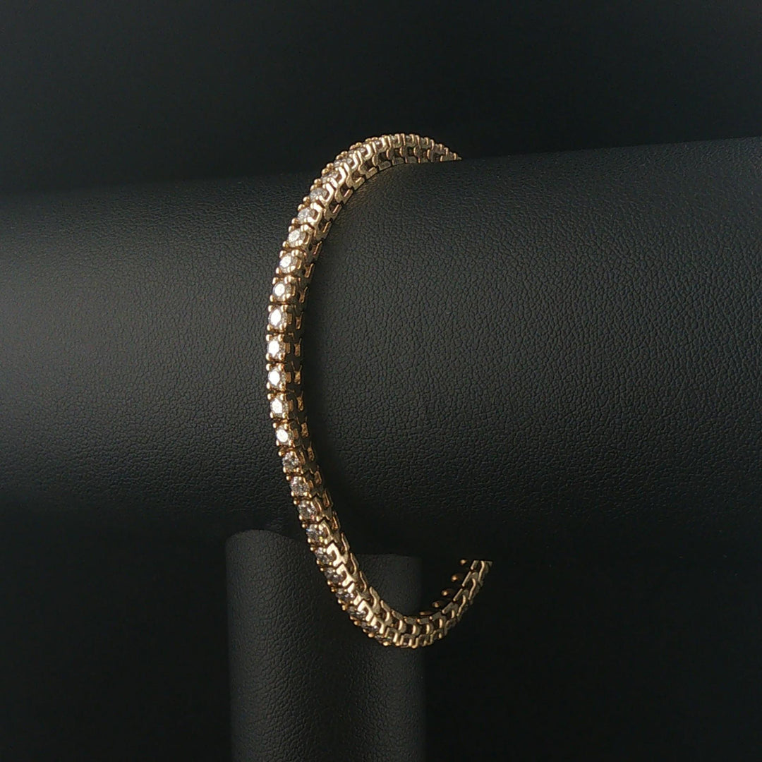 14k White Gold and 2.5cttw Diamond Solid Tennis Bracelet 7"