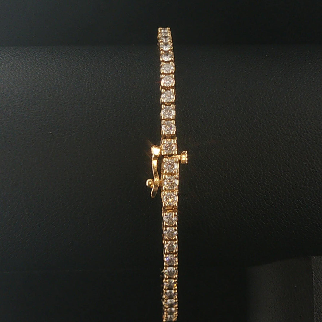 14k White Gold and 2.5cttw Diamond Solid Tennis Bracelet 7"
