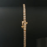 14k White Gold and 2.5cttw Diamond Solid Tennis Bracelet 7"