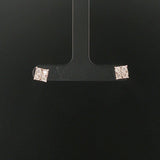 14k White Gold and 0.50cttw Diamond Cluster Square Stud Earrings