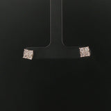 14k White Gold and 0.50cttw Diamond Cluster Square Stud Earrings