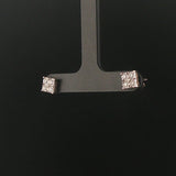 14k White Gold and 0.50cttw Diamond Cluster Square Stud Earrings