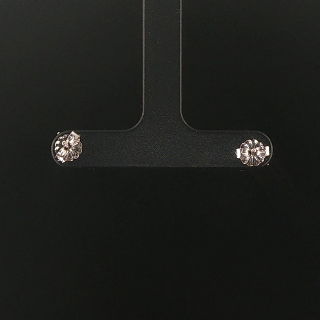 14k White Gold and 0.50cttw Diamond Cluster Square Stud Earrings