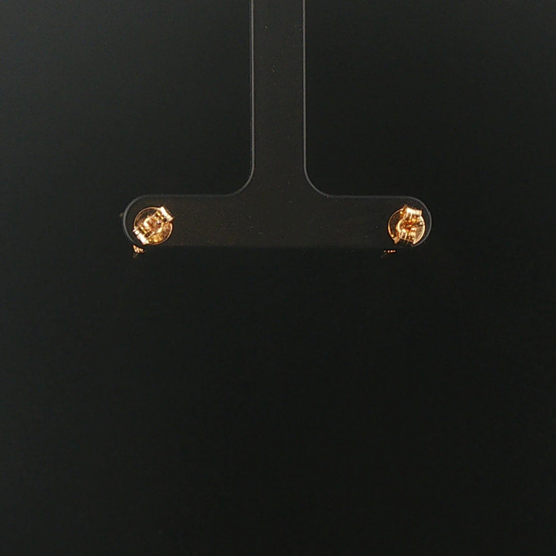 14k Yellow Gold and 0.50cttw Diamond Cluster Square Stud Earrings