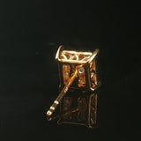 14k Yellow Gold and 0.50cttw Diamond Cluster Square Stud Earrings