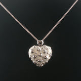 18k White Gold and 0.50cttw Diamond Large Heavy 31g Heart Pendant Necklace 24"