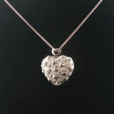 18k White Gold and 0.50cttw Diamond Large Heavy 31g Heart Pendant Necklace 24"