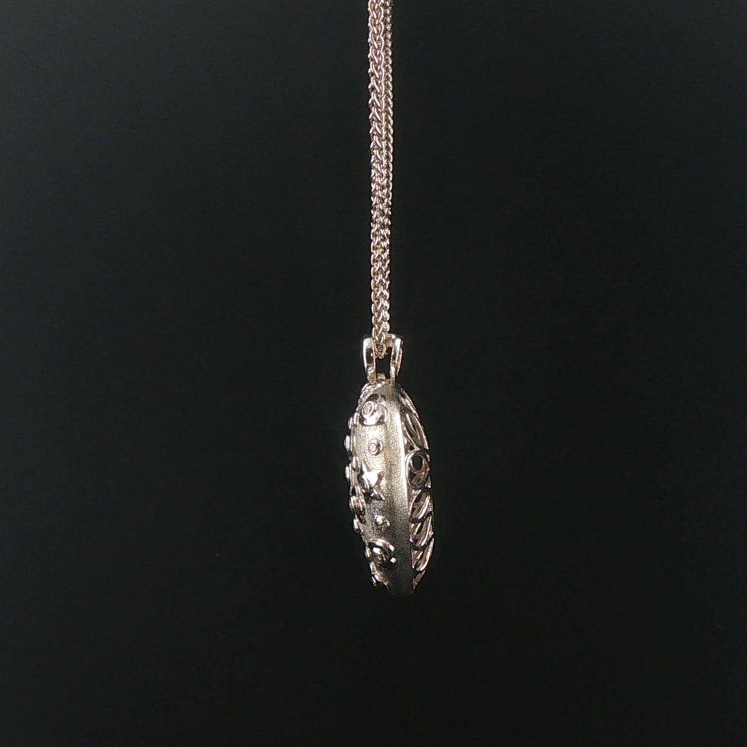 18k White Gold and 0.50cttw Diamond Large Heavy 31g Heart Pendant Necklace 24"