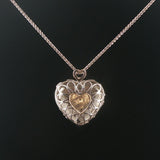 18k White Gold and 0.50cttw Diamond Large Heavy 31g Heart Pendant Necklace 24"