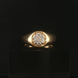 18k Yellow Gold and 0.35cttw Diamond Men's Vintage Solid Cluster Ring Size 12