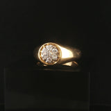 18k Yellow Gold and 0.35cttw Diamond Men's Vintage Solid Cluster Ring Size 12