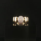 18k Yellow Gold and 0.50cttw Pave Set Diamond Fancy Band Ring Italy Size 7