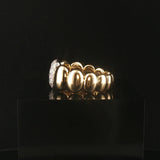 18k Yellow Gold and 0.50cttw Pave Set Diamond Fancy Band Ring Italy Size 7