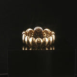 18k Yellow Gold and 0.50cttw Pave Set Diamond Fancy Band Ring Italy Size 7