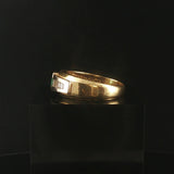 18k Yellow Gold Emerald and 0.30cttw Baguette Diamond Men's Vintage Ring Size 12