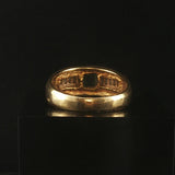 18k Yellow Gold Emerald and 0.30cttw Baguette Diamond Men's Vintage Ring Size 12